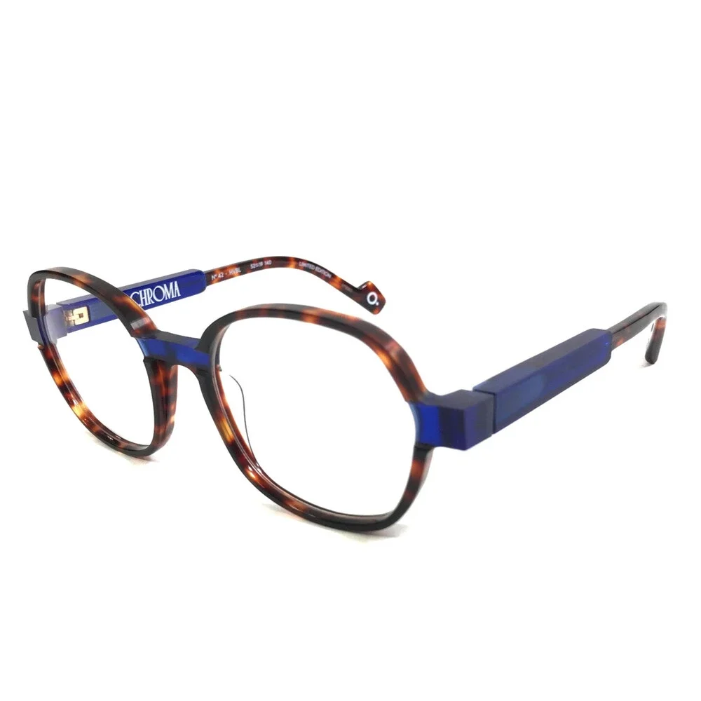 Etnia Barcelona Eyeglasses Frames CHROMA N42 HVBL Havana Blue Brown 52-19-140